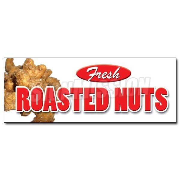 ROASTED NUTS DECAL sticker fresh hot stand supplies equipment spiced, D-24 Roasted Nuts